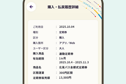 購入履歴・払戻履歴表示のイメージイラスト
