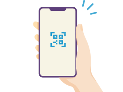 スマホのQRコードイメージイラスト